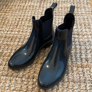 Black J Crew Chelsea Rainboots